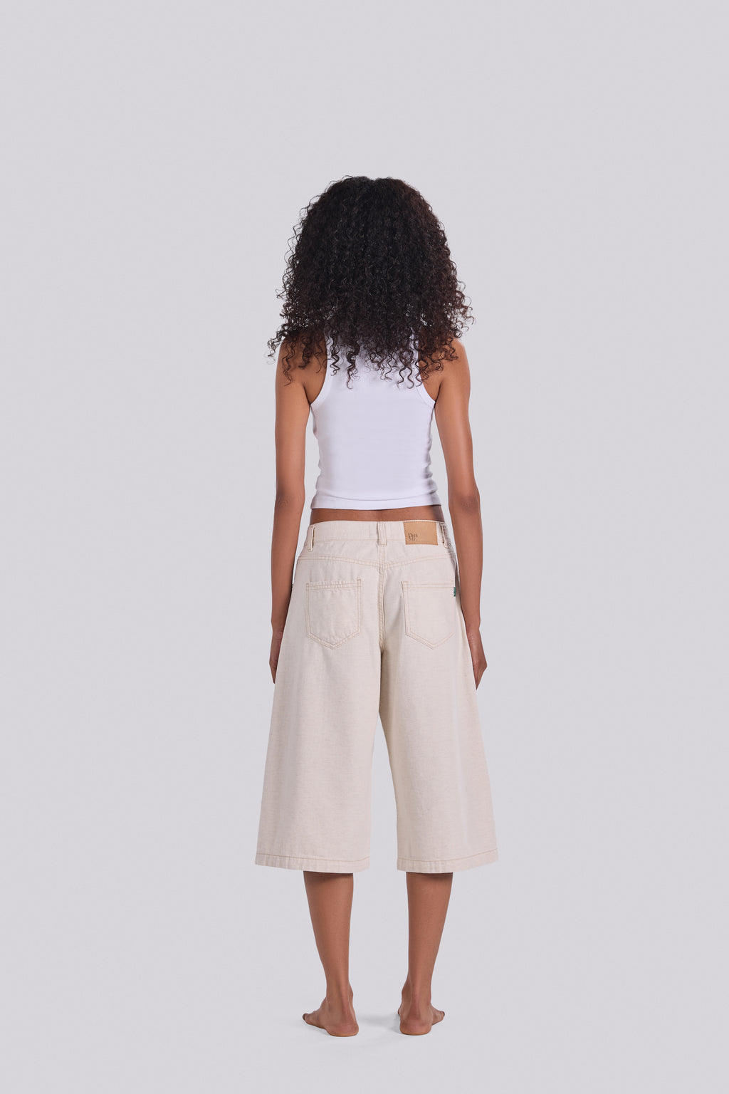 ANN DENIM JORTS SEND BEIGE