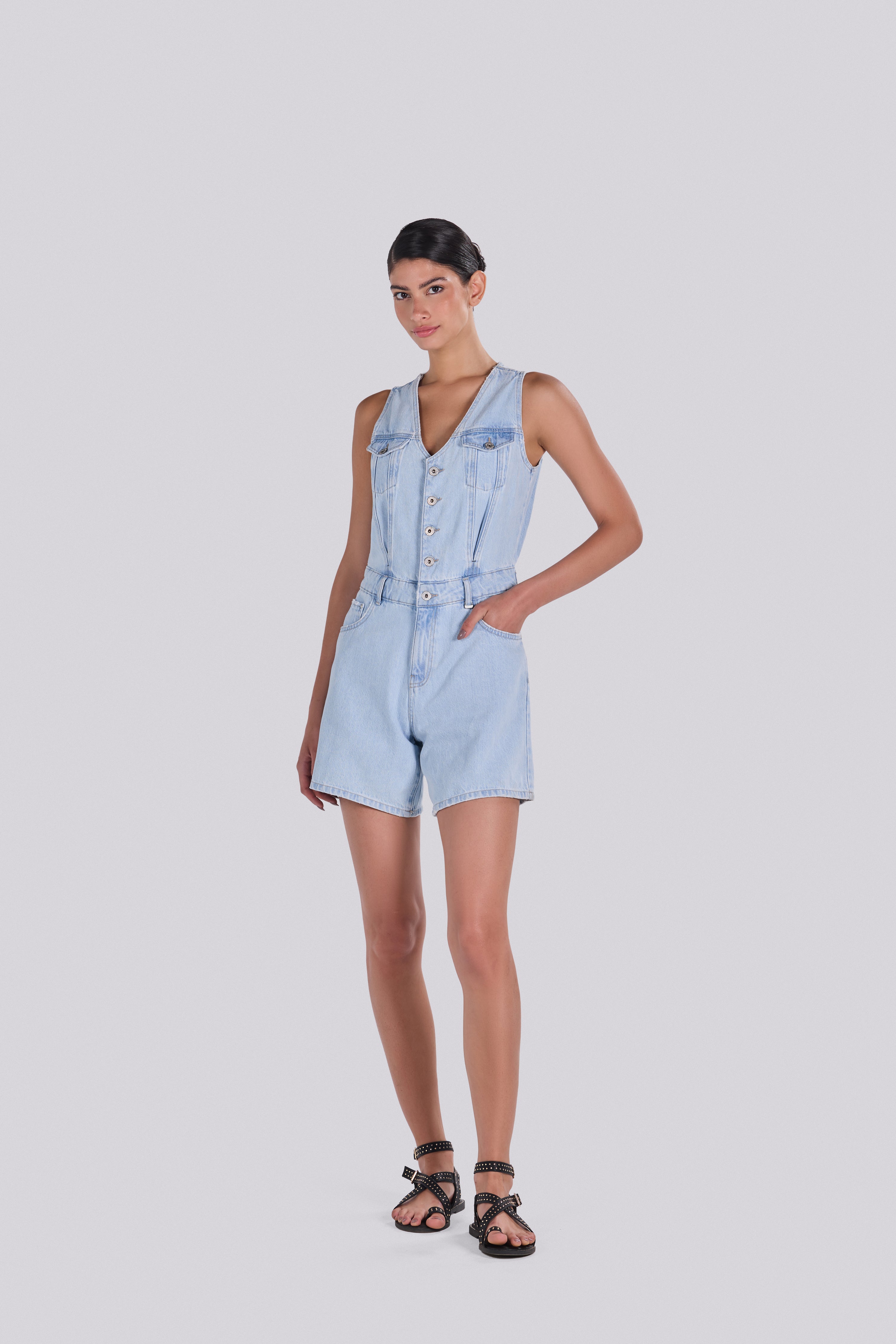 BARI DENIM ROMPER D3