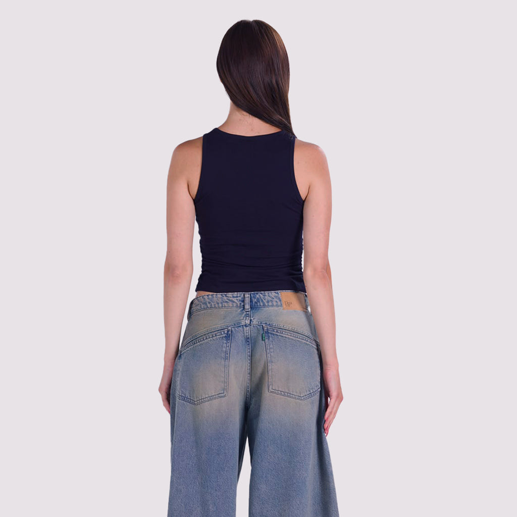 BASIC RUCHED TOP Navy