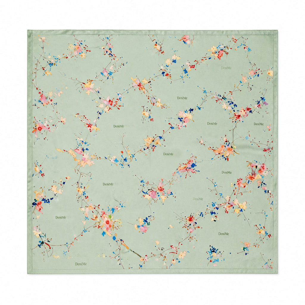 FLORAL SCARF MINT GREEN