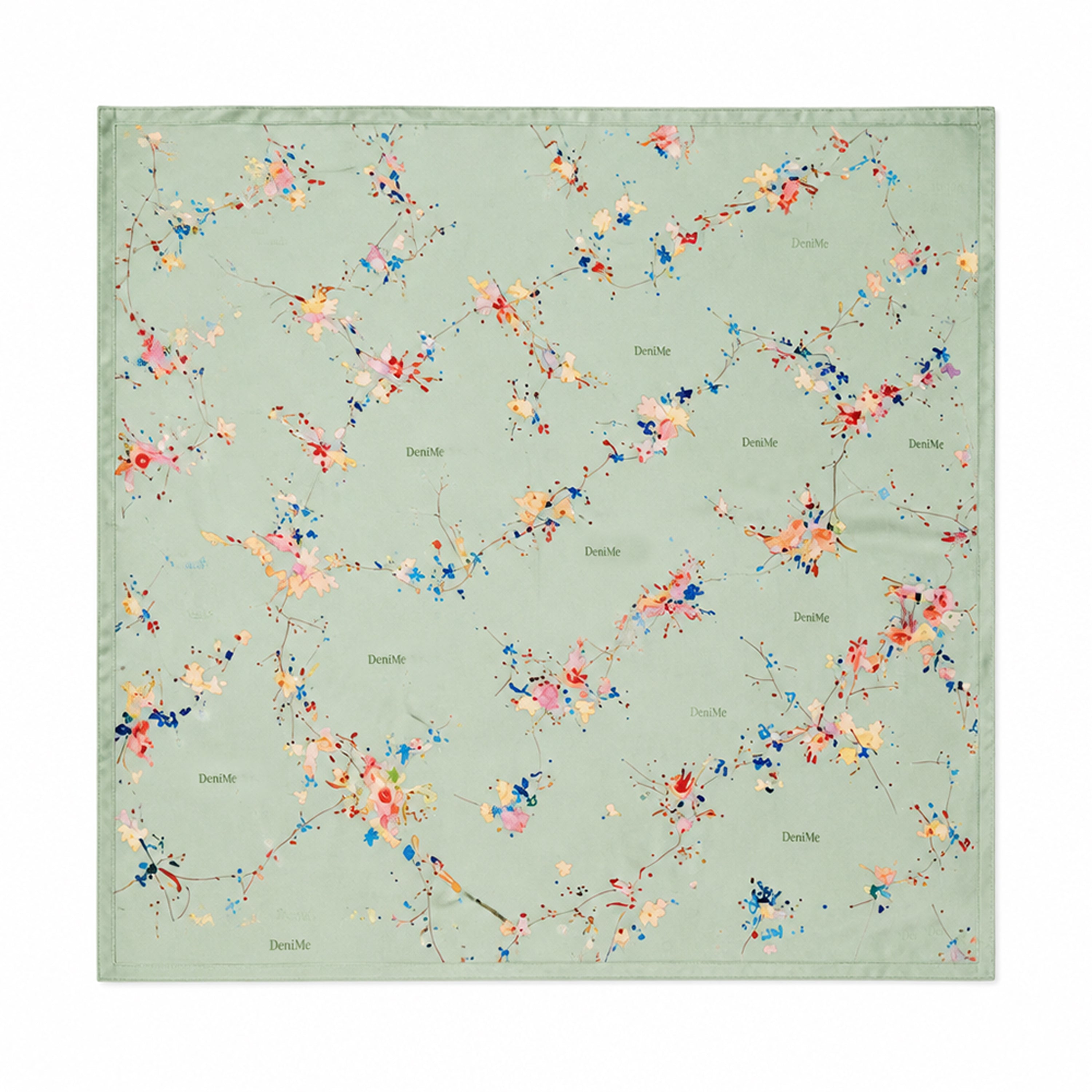 FLORAL SCARF MINT GREEN