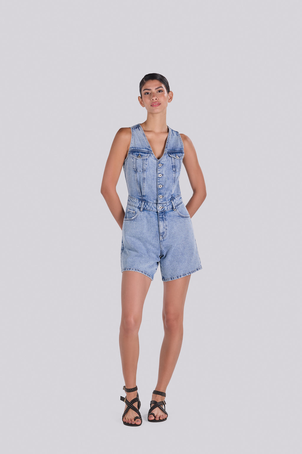 BARI DENIM ROMPER D2