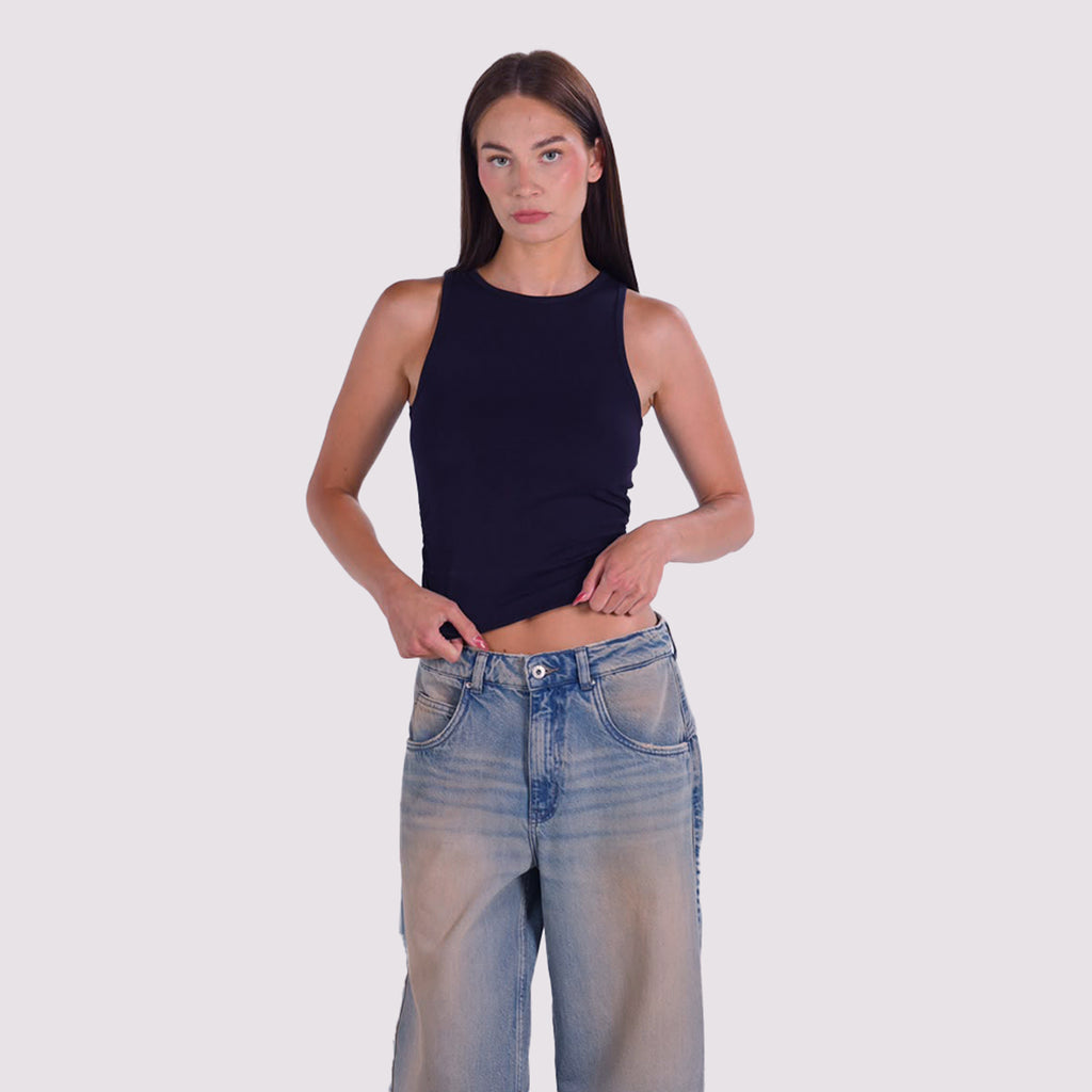 BASIC RUCHED TOP Navy